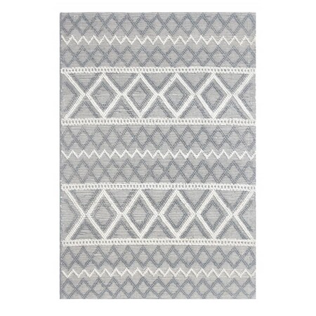 Palacedesigns 5 x 7 ft. Diamonds Boho Chic Area Rug - Grey & Ivory PA3671214